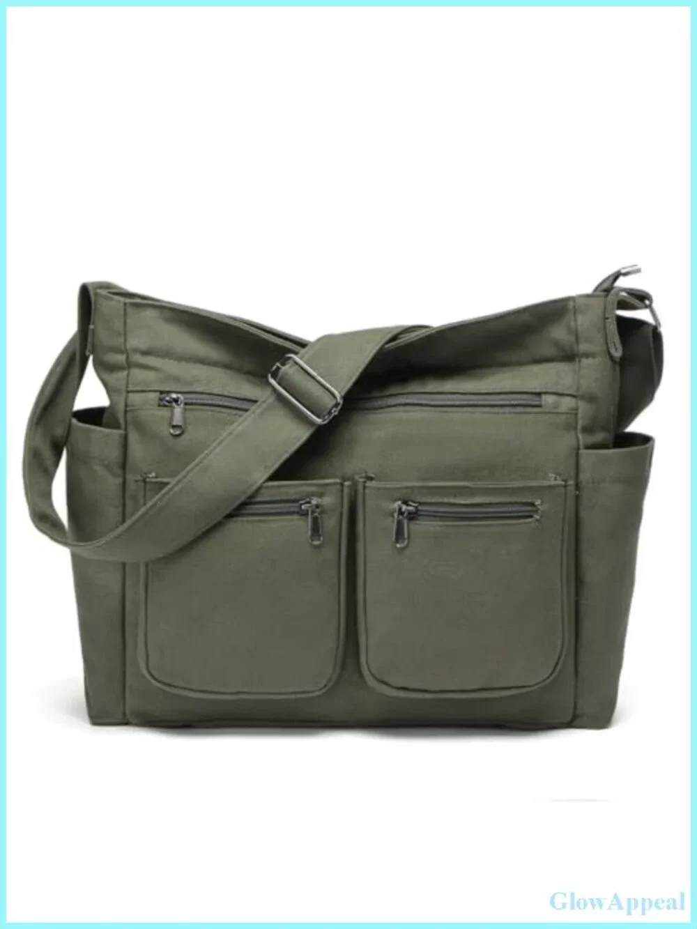 Large Canvas Tote Crossbody Shoulder Bag for Work, Travel, Laptop Purse